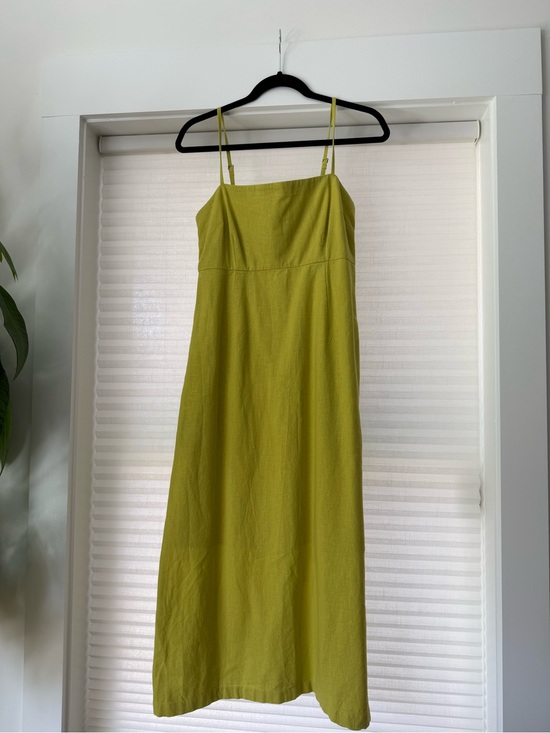 Abercrombie & Fitch Dresses & Skirts - A&F Linen-Blend Spaghetti Strap Dress in Chartreuse